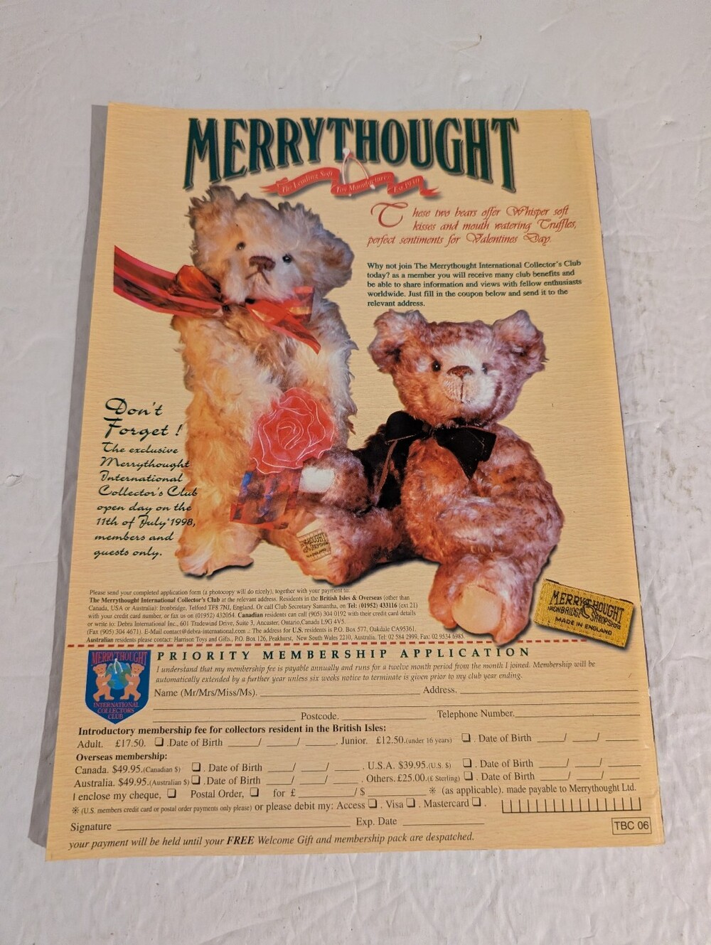 The Teddy Bear Club International Magazine February 98 Volume 2 Issue 5 - Picture 3 of 5
